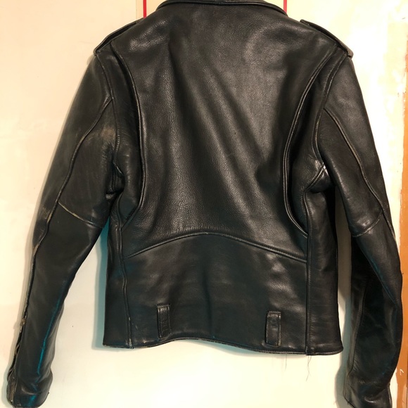 1980’s heavy leather biker jacket - Picture 2 of 8